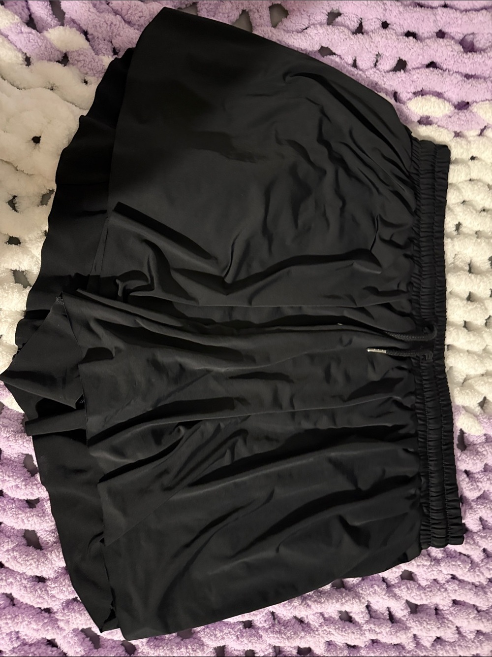 Black Athletic Skirt with Built-In Shorts